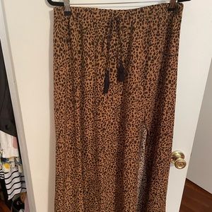 Cheetah Print Maxi Skirt-0X
